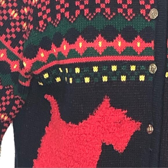 Vintage Casual Corner Scottish Terrier Cardigan M | Ugly Christmas Sweater - Picture 7 of 16